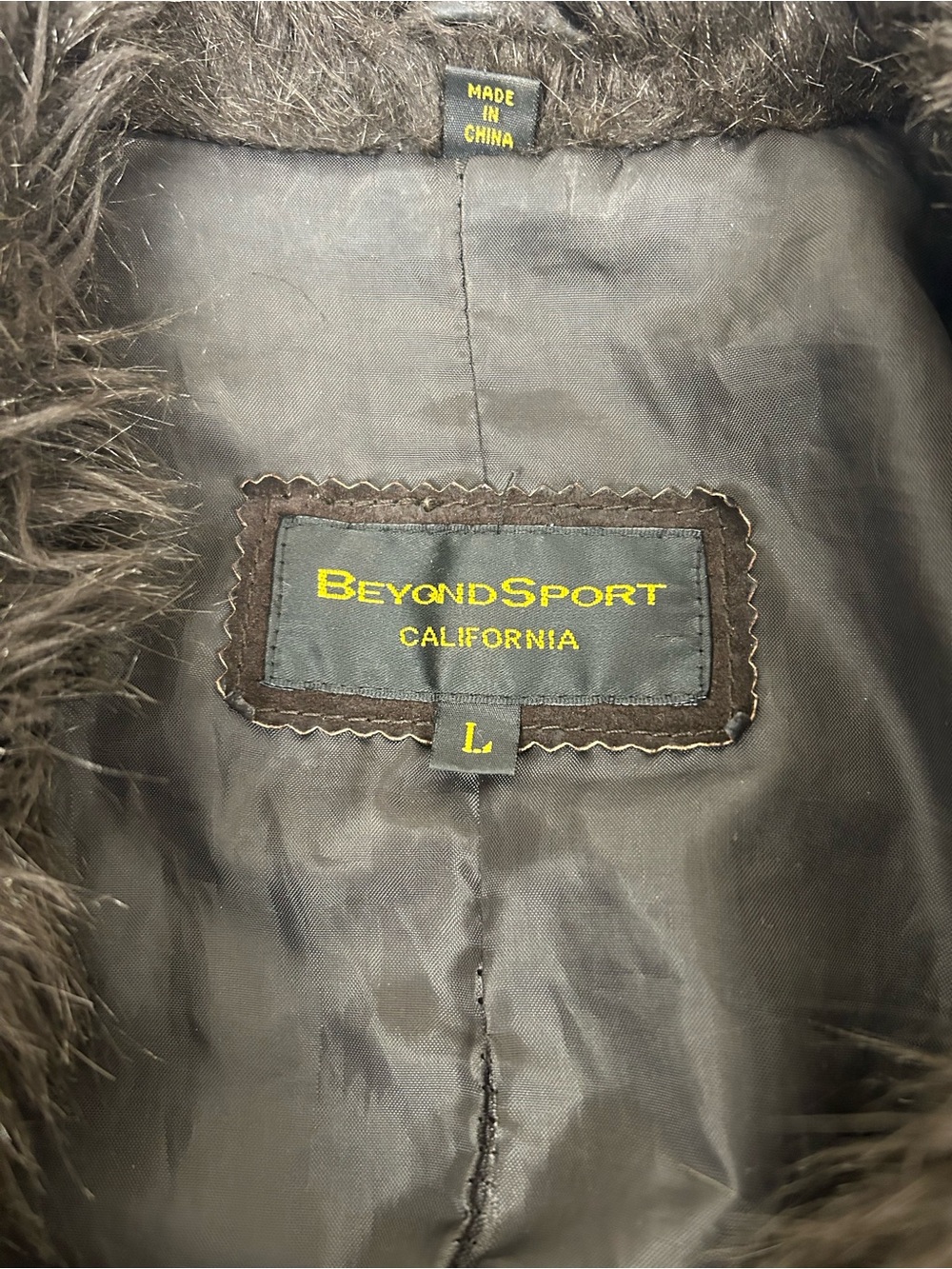 BeyondSport Brown Faux Fur Trim Belted Jacket Women’s L Y2K - Picture 2 of 16